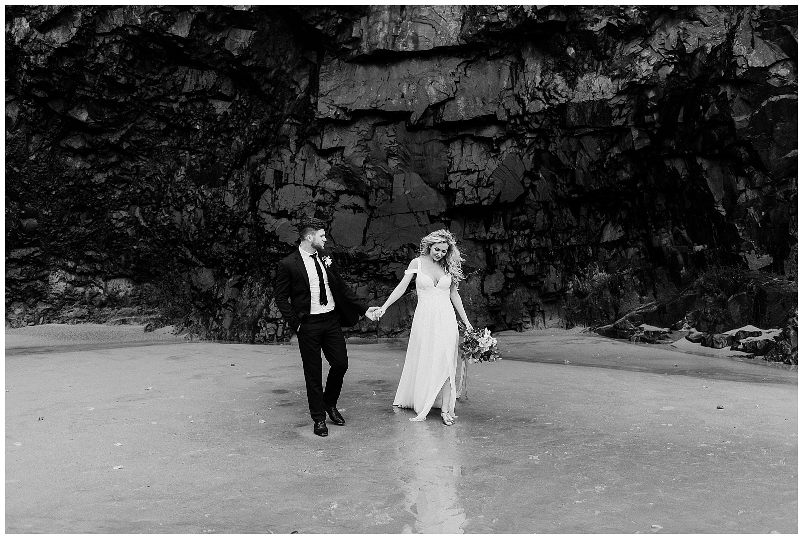 Adventure Elopement on Cannon Beach, Oregon