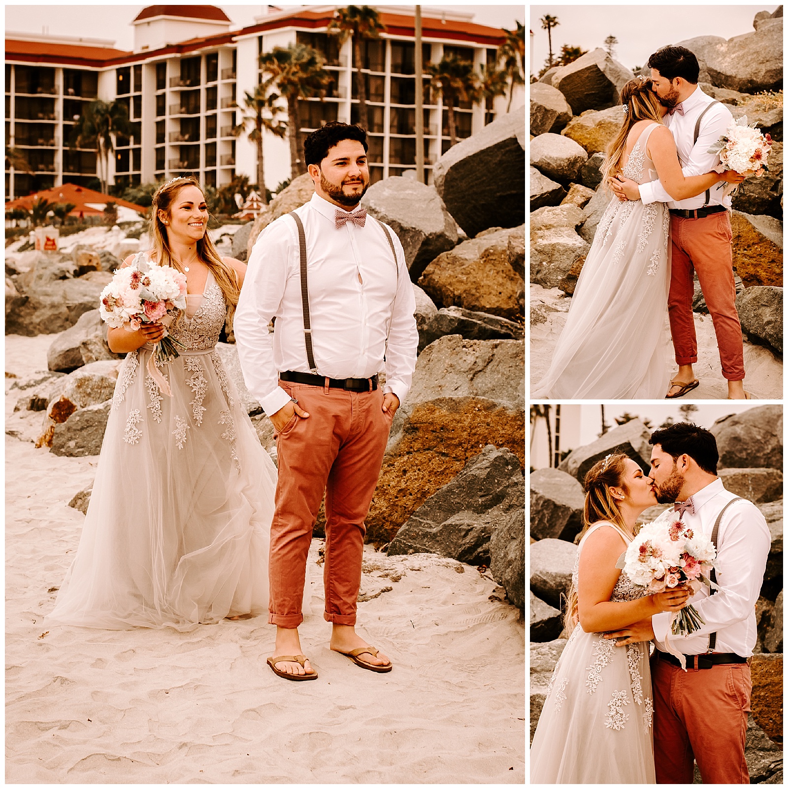 Hotel Del Elopement On Coronado Beach San Diego Hotel Del Wedding