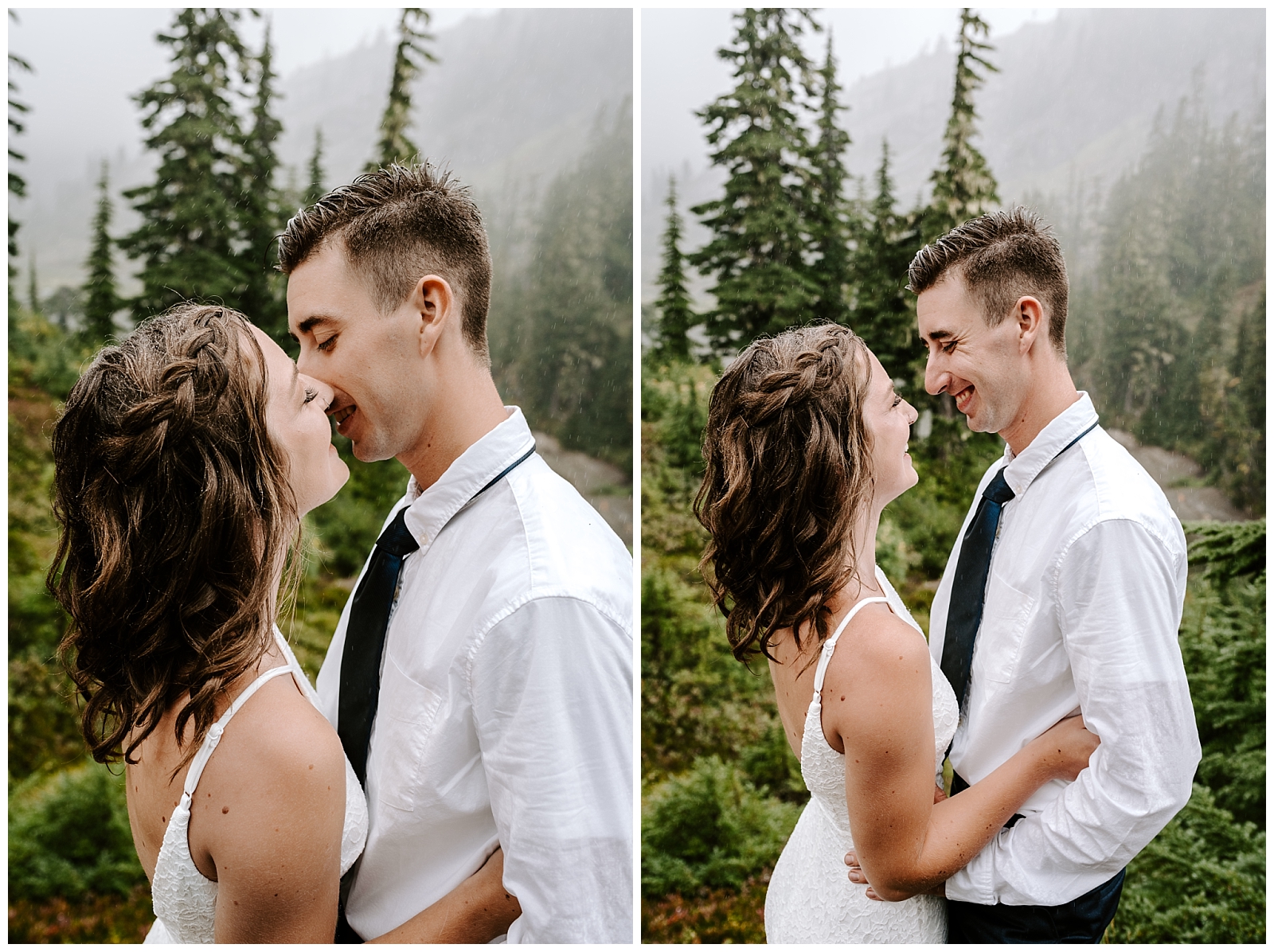 sweet couple eloping at Mount Baker in the North Cascades