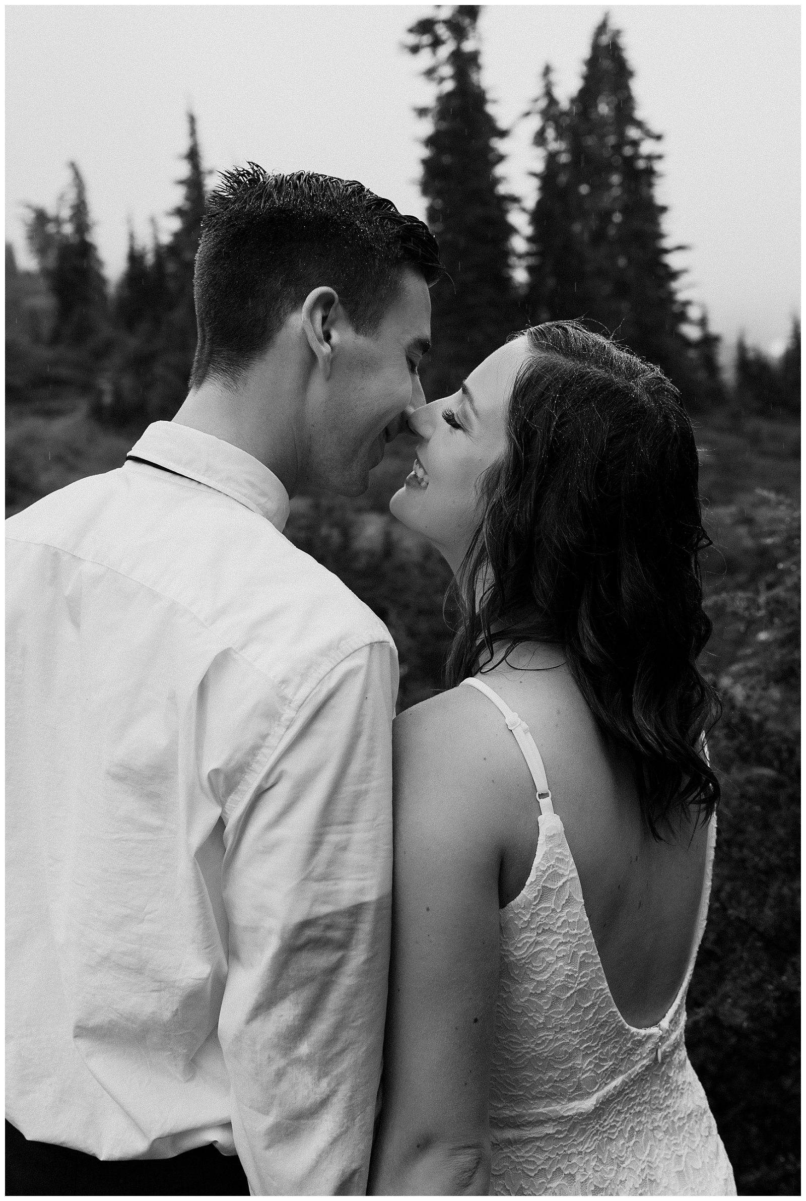 sweet couple eloping at Mount Baker in the North Cascades