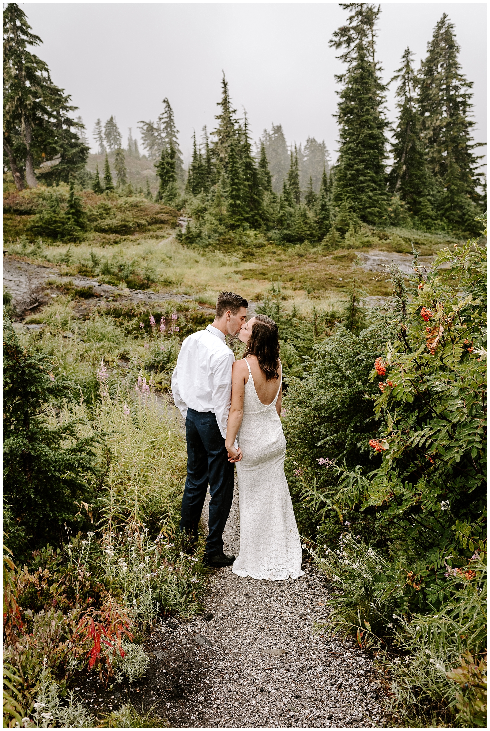 Beautiful couple eloping in the mountains to make their elopement special.