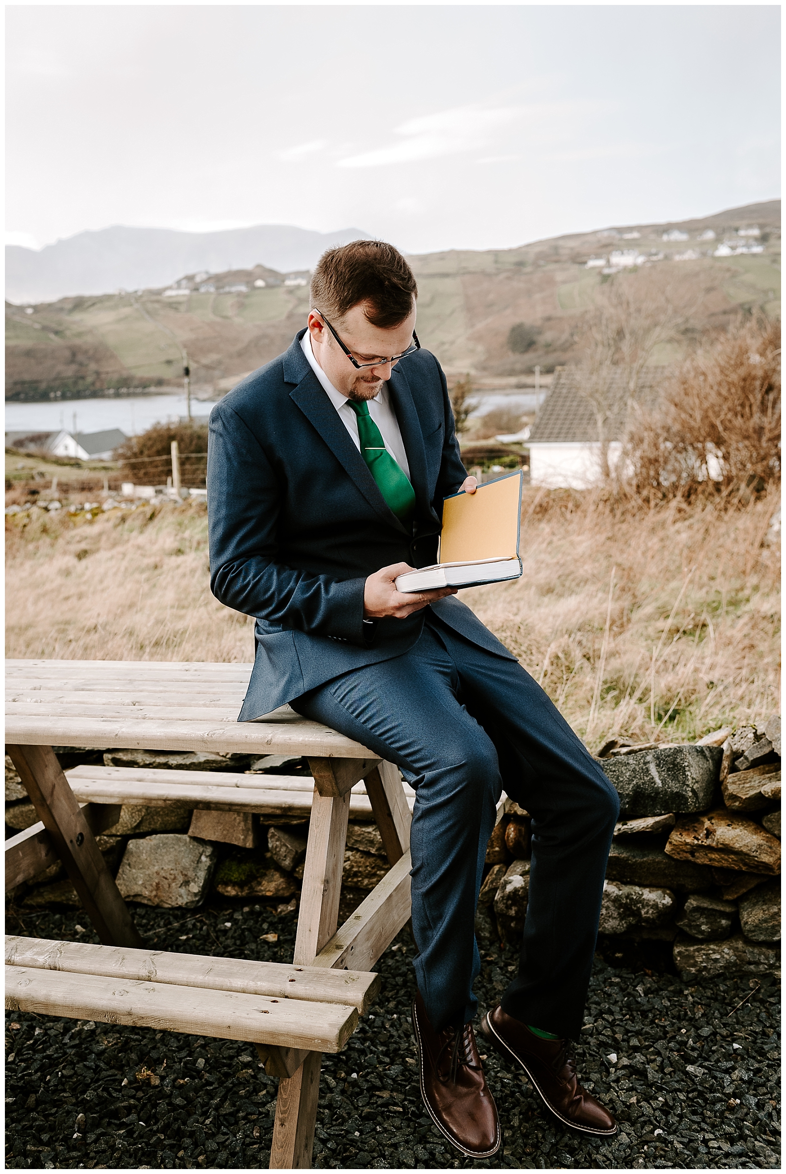 Couple gets ready for their elopement in Ireland.