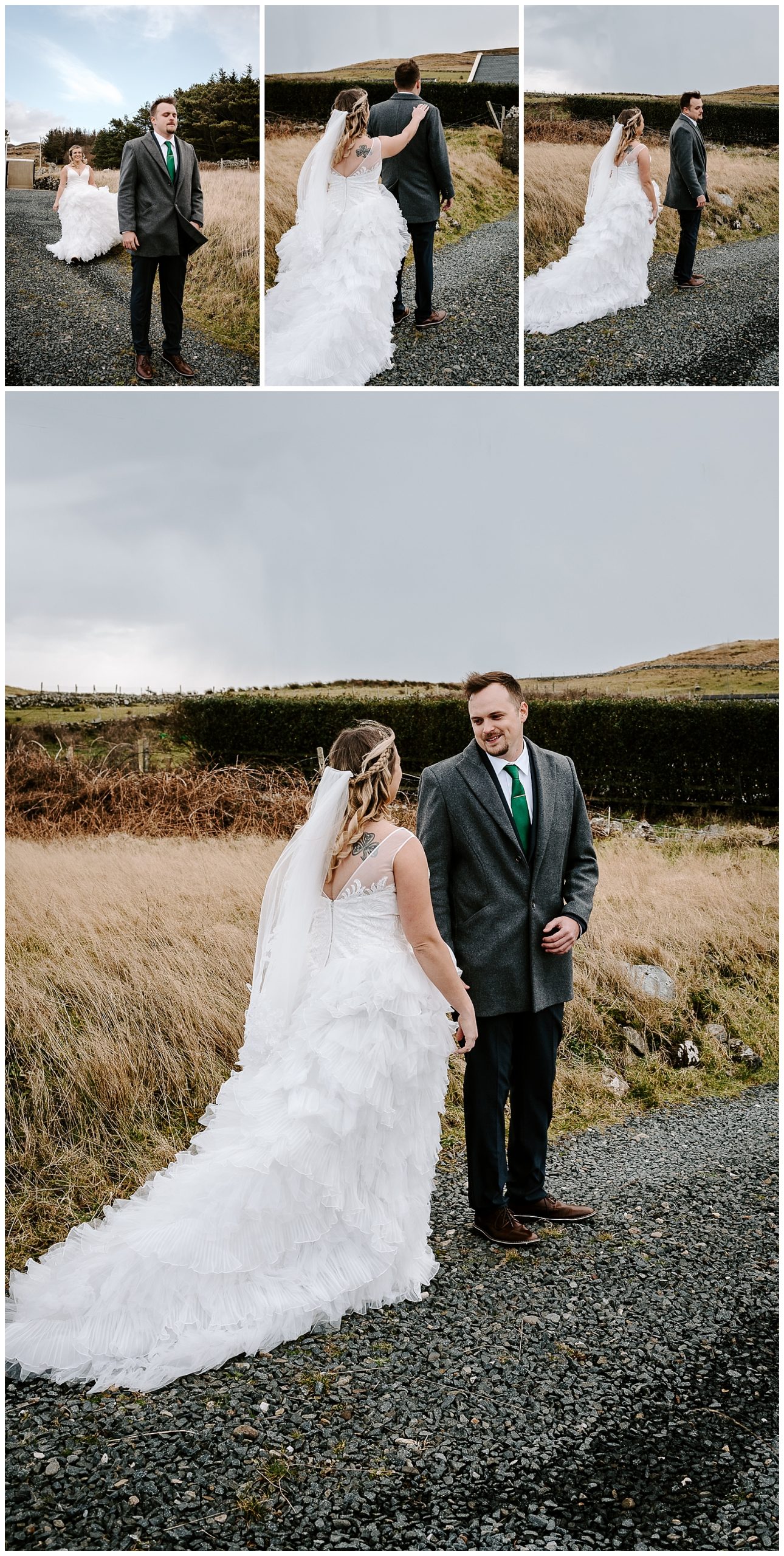 Couple shares a first look as they elope in Ireland.