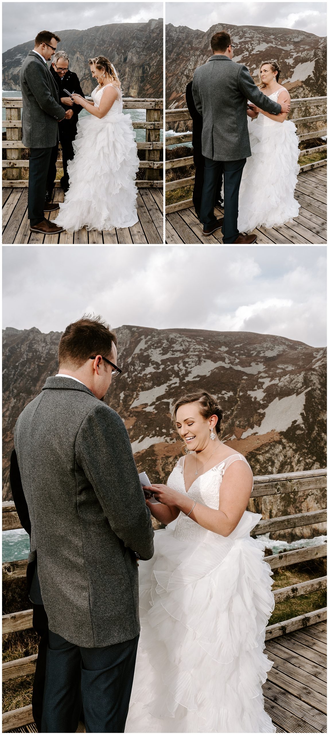 couple shares their vows during their ceremony in Ireland.
