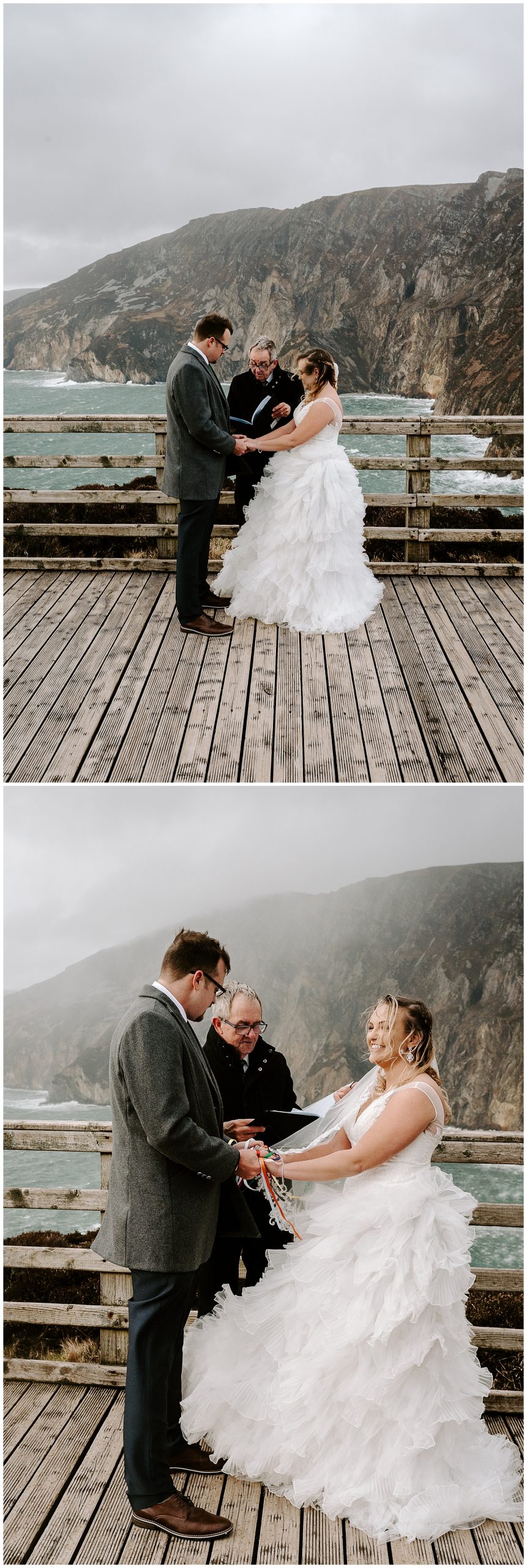 couple shares their vows during their ceremony in Ireland.