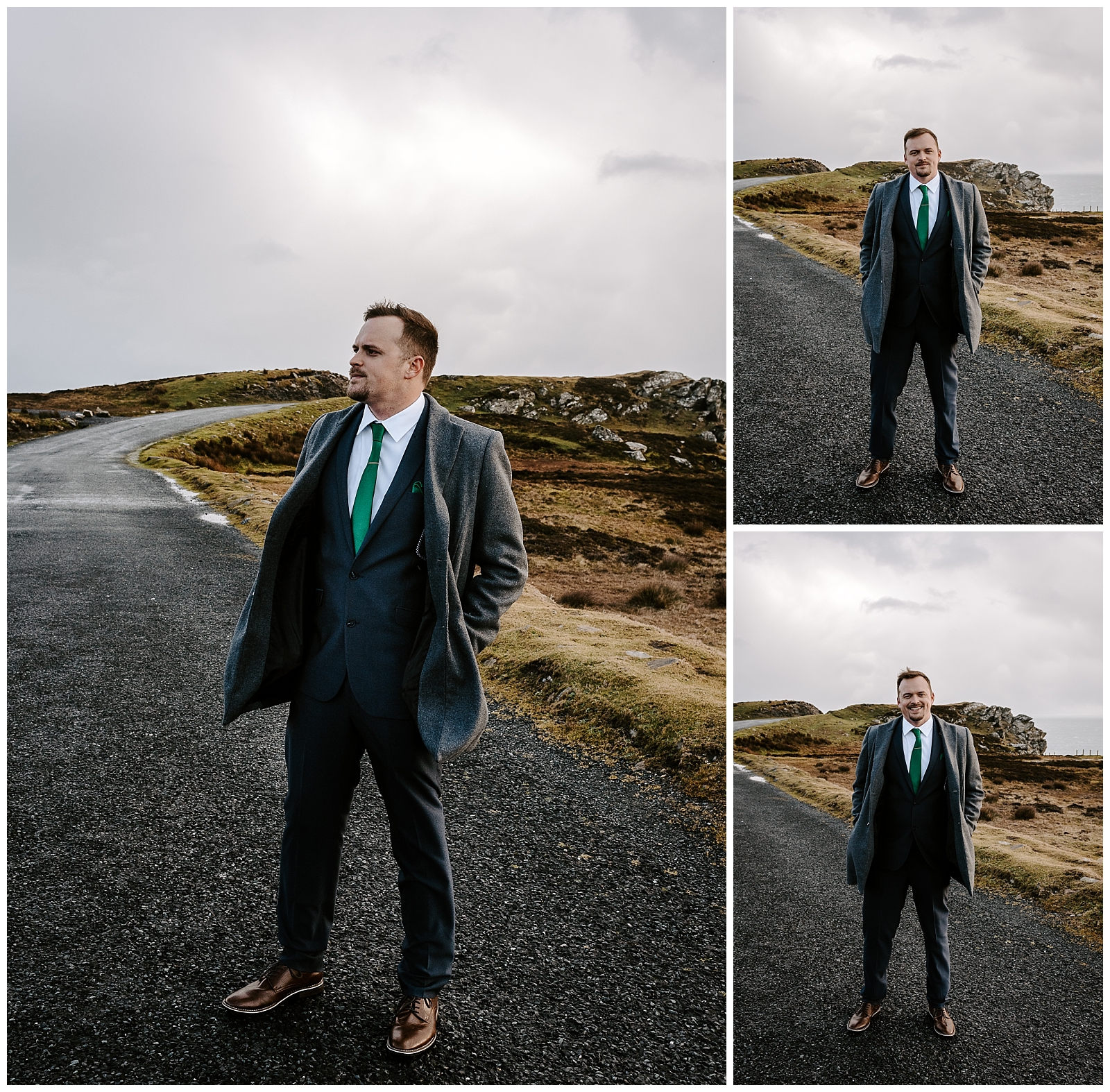 groom pictures during their elopement in Ireland
