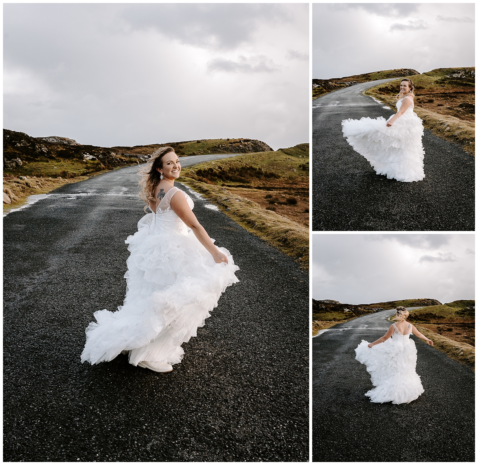 bridal pictures during their elopement in Ireland