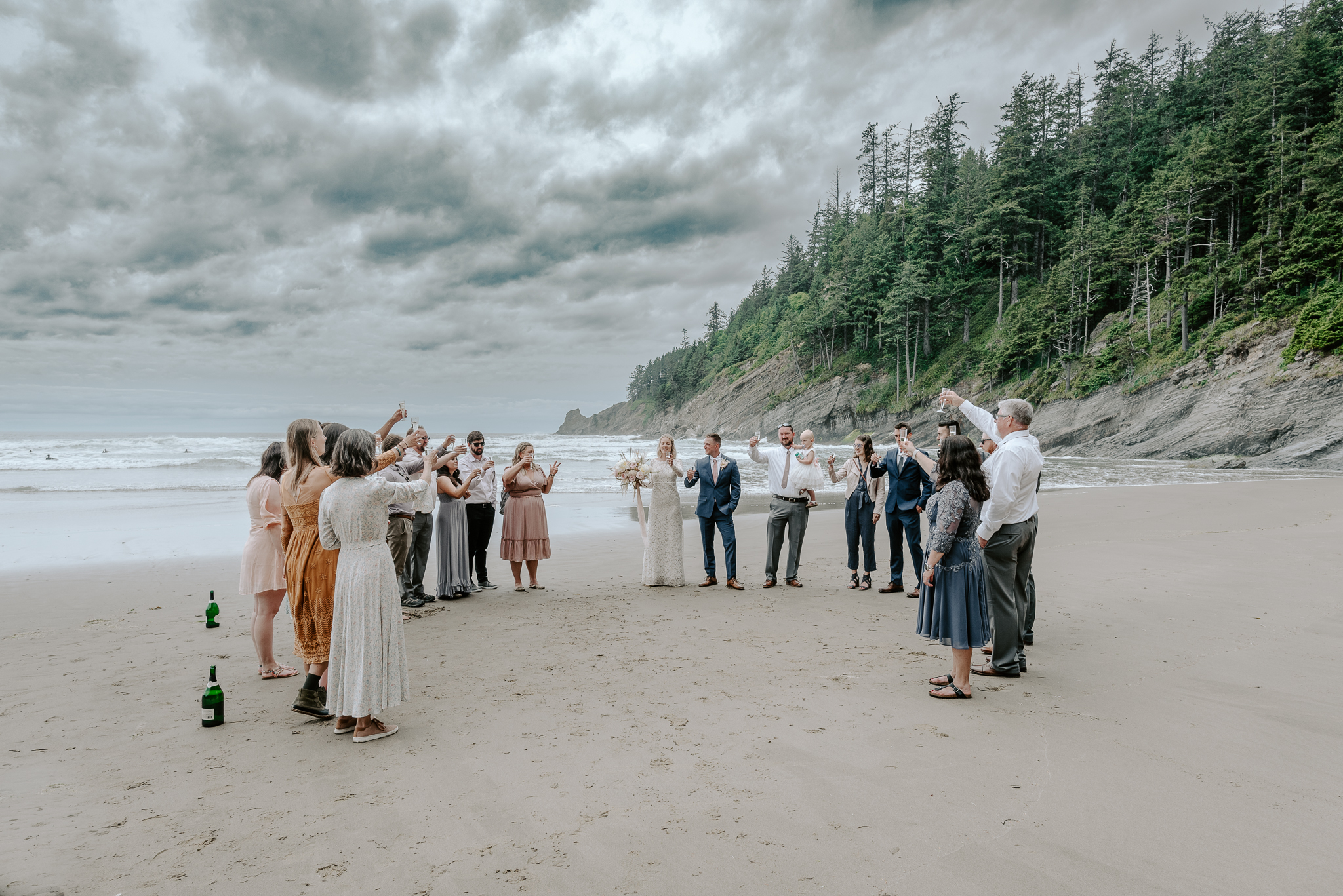 elopement with family on the beach
