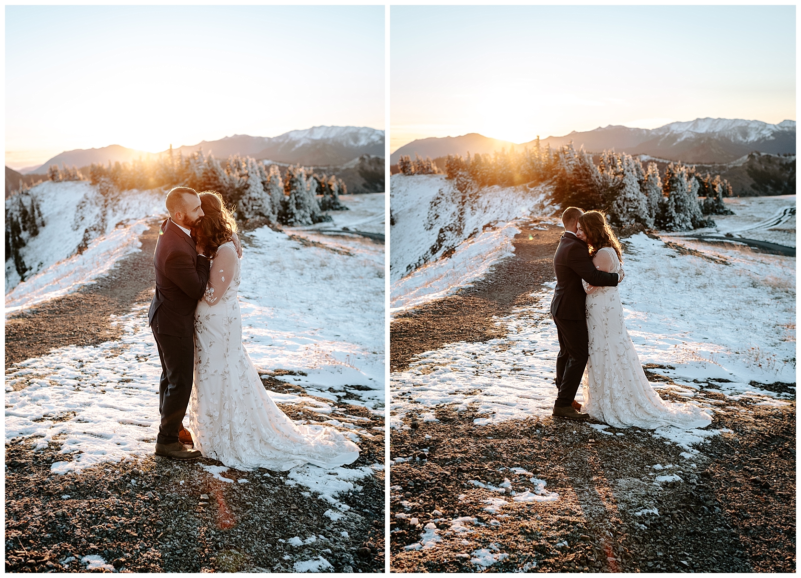 bride and groom elope in the mountains
