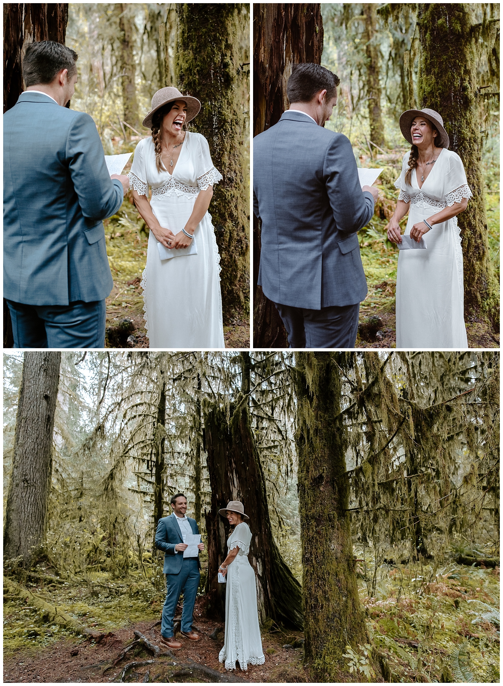 bride and groom get married in hoh rainforest