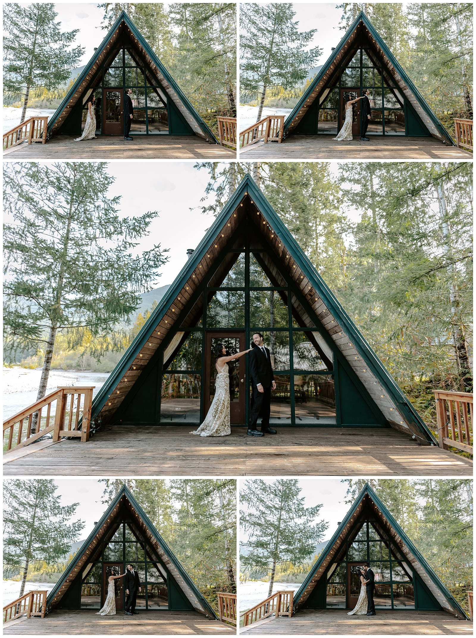 a-frame cabin elopement