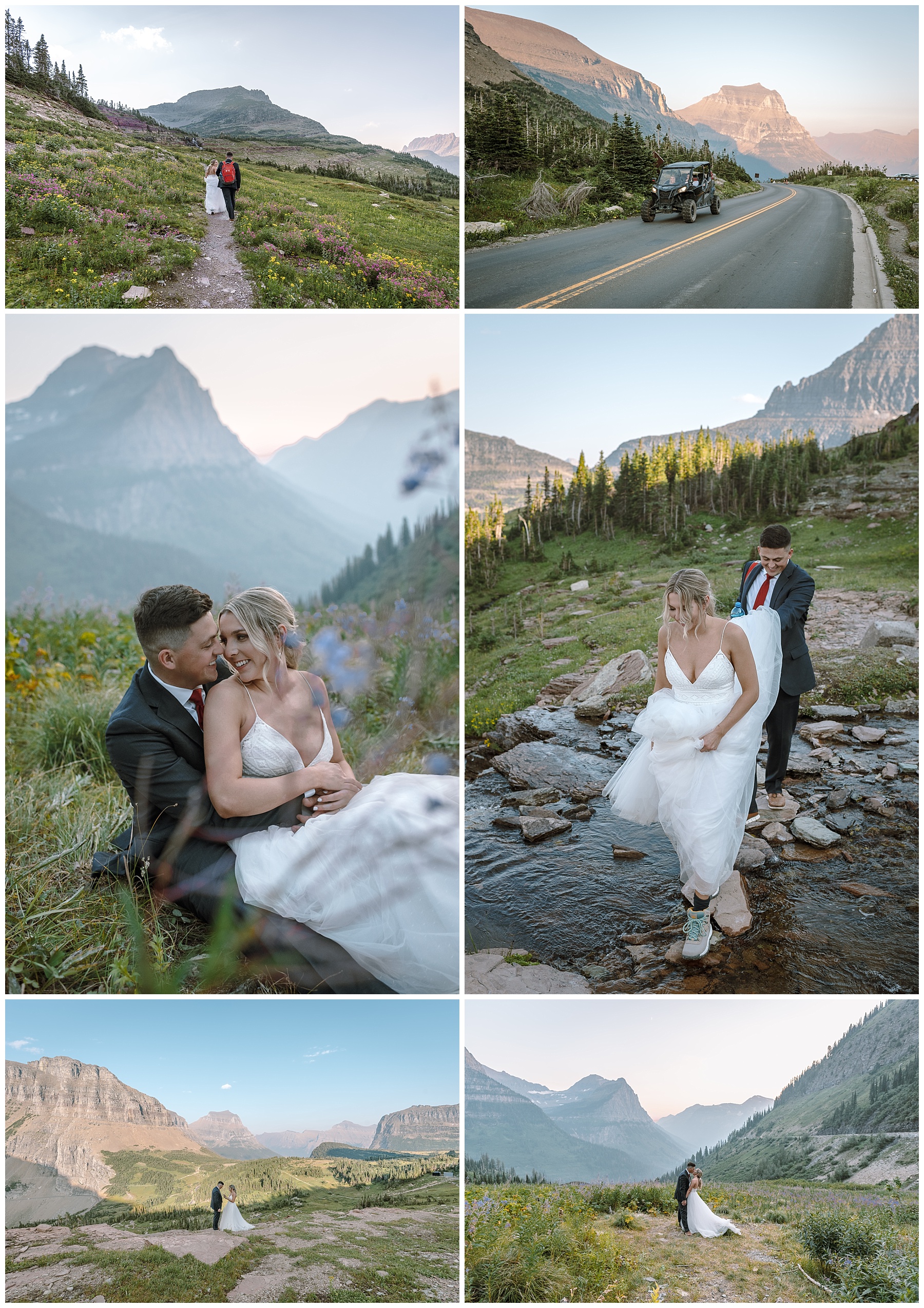 adventurous couple eloping in Glacier National Park