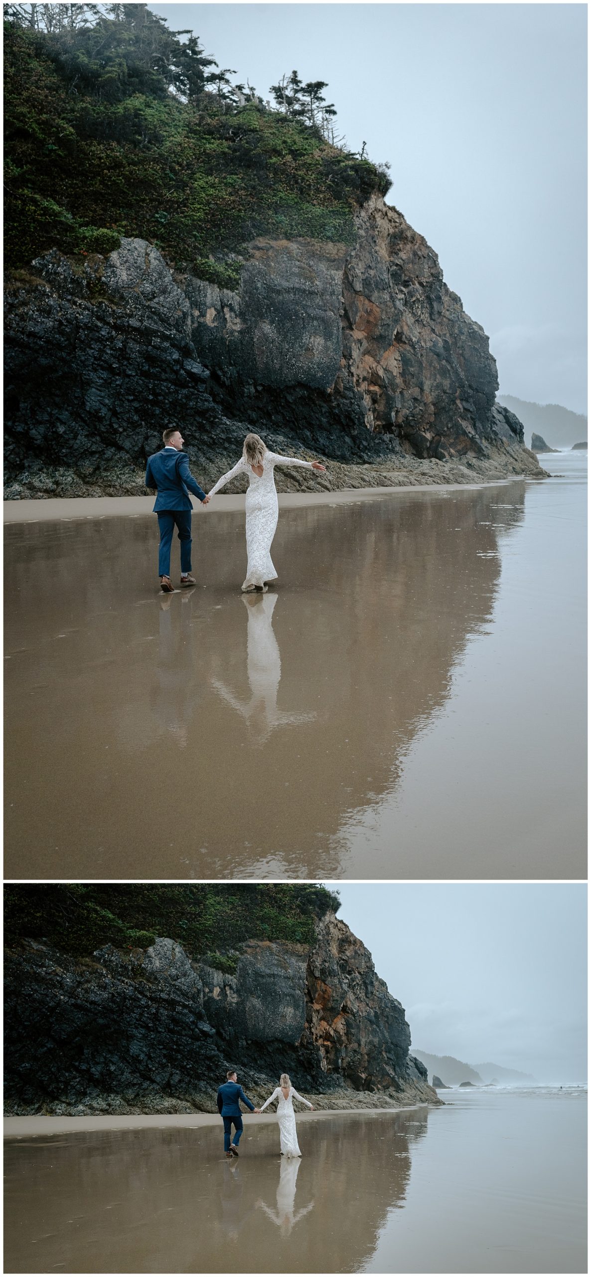 adventurous couple elopes on the oregon coast