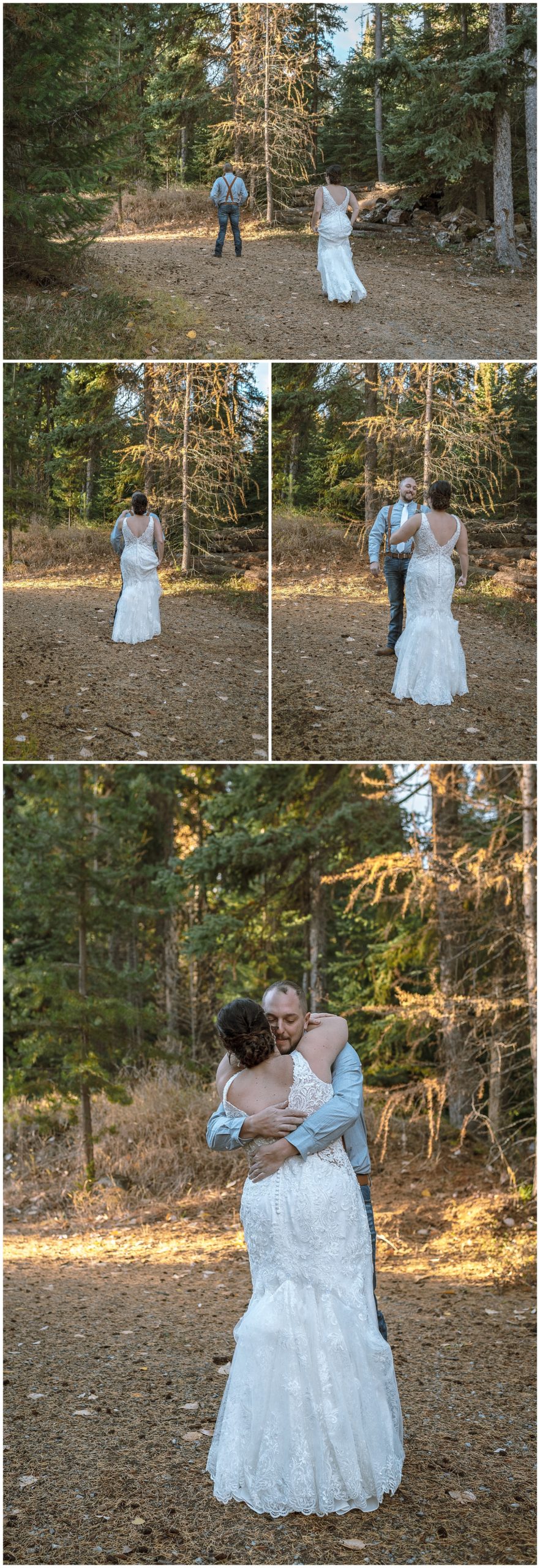 first look on elopement day