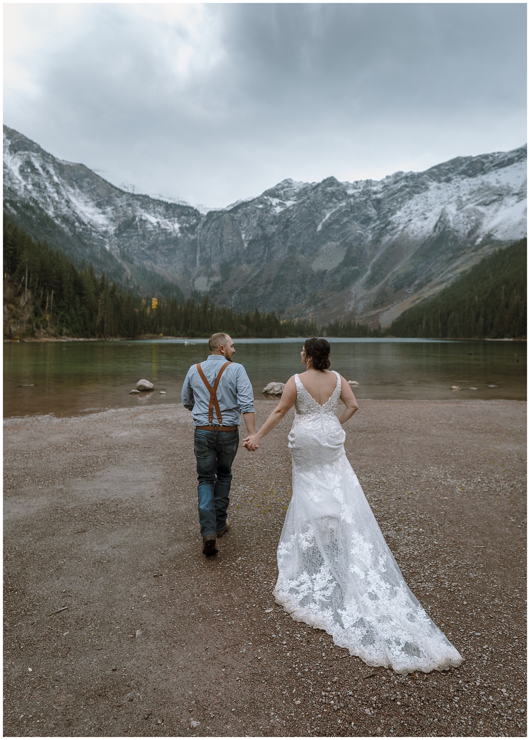 adventurous couple gets married at Avalanche Lake in Glacier National Park