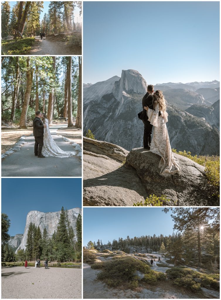 bride and groom elope at Glacier Point in Yosemite National Park